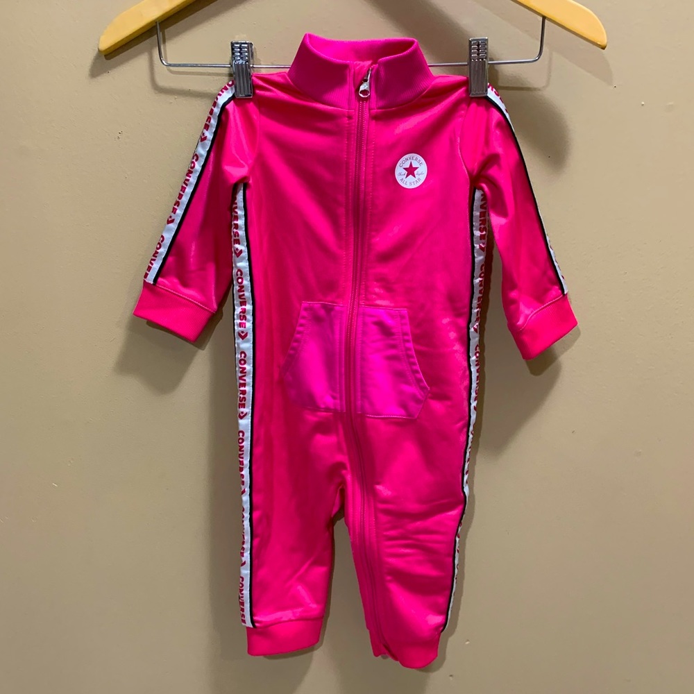 12M girls Converse zip up tracksuit jumper